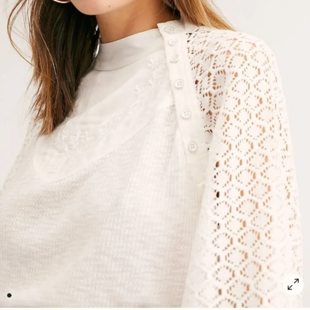 NWT Free People Sweetest Thing Thermal in Ivory